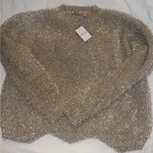 BKE NWT tinsel gold sweater - XL